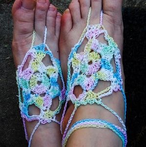 Barefoot sandals -rainbow